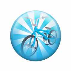 蓝色的自行车球形光滑的按钮