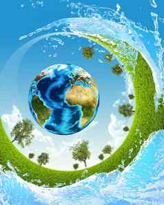 地球绿色草水