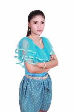 女人穿典型的泰国衣服