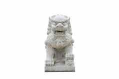 中国人帝国狮子雕像孤立的白色背景