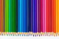集彩色的铅笔白色表格