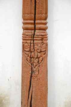 古老的雕刻木片段加德满都尼泊尔