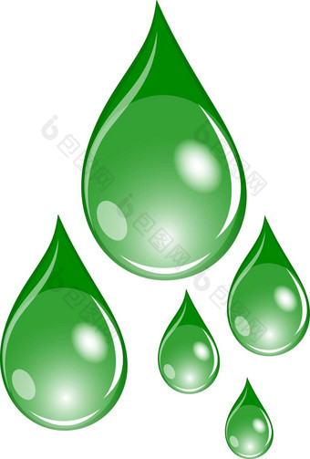 插图集绿色waterdrops
