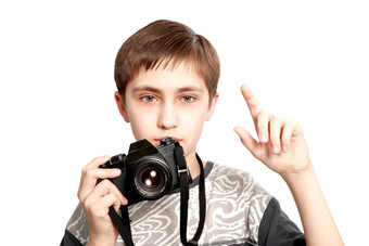 少年照片镜子相机
