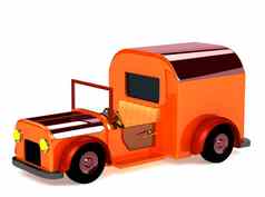 橙色玩具车孤立的