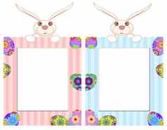 复活节兔子条纹图片框架