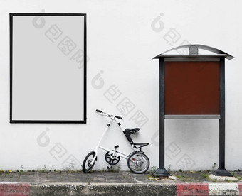 空白广告标志自行车