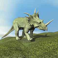 styracosaurus恐龙渲染