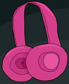 粉红色的耳机