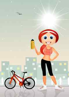 女孩自行车