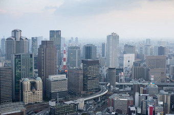 大阪城市天际线繁华天空建筑
