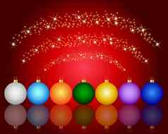 色彩斑斓的圣诞节球背景