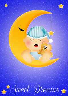 婴儿睡觉月亮