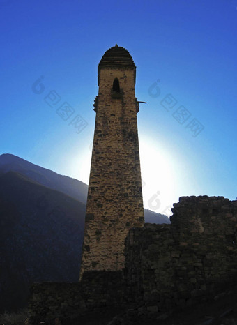 塔印古什共和国古老的体系结构废墟