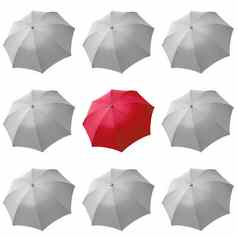 红色的伞白色