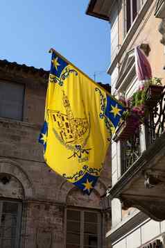 节日旗帜街道阿夏诺托斯卡纳意大利