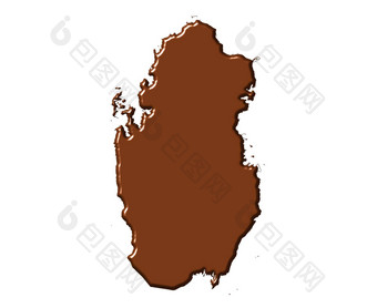 卡塔尔地图国家颜色