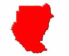 苏丹地图国家颜色