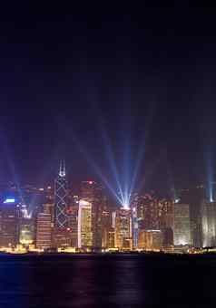 著名的晚上场景射线显示在香港香港
