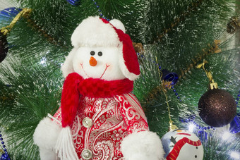 有趣的数字雪人圣诞节枞树形