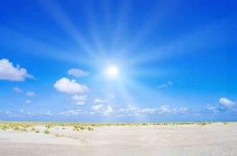 海滩沙丘美丽的阳光