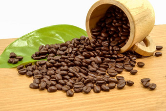 <strong>咖啡</strong>豆子玻璃木材木表面