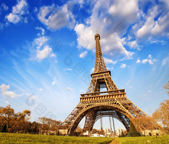 美妙的视图埃菲尔铁塔塔巴黎之旅埃菲尔铁塔天空