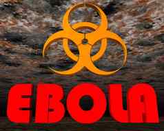 埃博拉病毒标志警告渲染