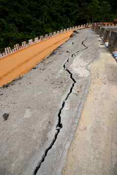 沥青路表面裂纹由于地面崩溃