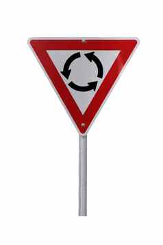 孤立的环形交叉路口警告标志右手交通