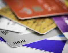 堆栈信贷卡片债务贷款购买概念