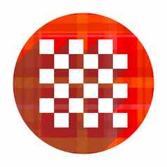 国际象棋红色的平图标孤立的