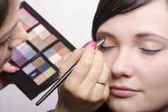化妆艺术家颜色上眼皮模型