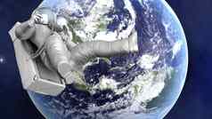 宇航员浮动地球