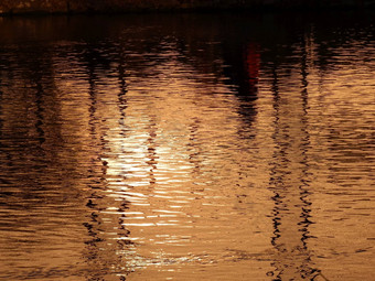 reflection-water晚上太阳