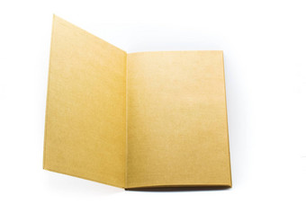 开放棕色（的）纸书孤立的白色背景