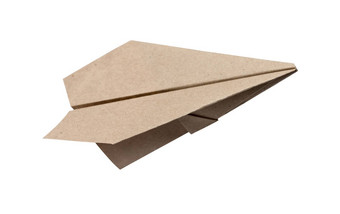 棕色（的）纸飞机纸飞机白色背景