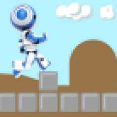 蓝色的机器人复古的商场游戏