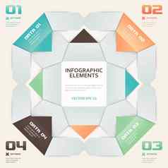 现代折纸风格数量选项信息图表插图