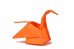 橙色折纸天鹅