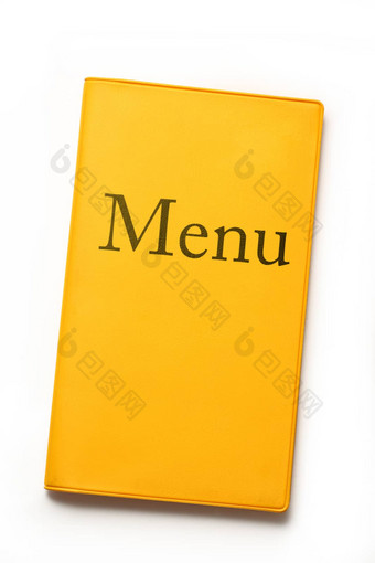 黄色的菜单书白色