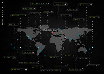 时间世界格林威治时间世界地图