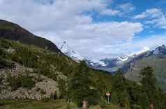 视图旅游小道马特洪峰瑞士阿尔卑斯山脉