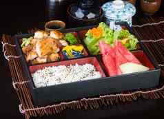 日本厨房午餐盒子集背景