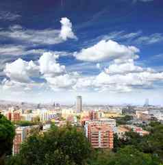 空中视图巴塞罗那城市