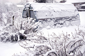 雪塑料温室温室冬至花园