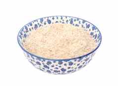 用全麦面粉做的面粉蓝色的白色中国碗