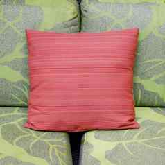 对比颜色现代生活房间绿色沙发红色的