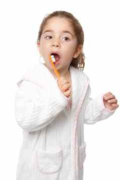 牙科护理孩子刷牙牙齿