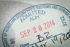 承认邮票美国美国显示移民旅行re